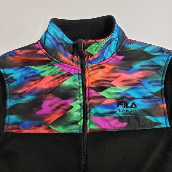 Womans FILA Fleece Sport Jacket Zipper front side Sm - Picture 3 of 8